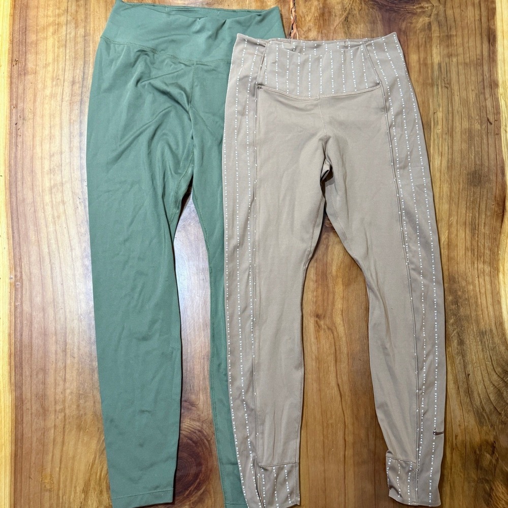 Nike Women's Leggings Medium LOT OF 2 DD0252 DD4694 Dri-Fit Athletic I3-1